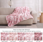 Bedsure GentleSoft Sherpa Fluffy Throw Blanket - Fleece Warm and Cozy Throw for Women Gift, Plush & Fuzzy Faux Christmas Fur Blanket for Couch, Sofa, Bed Decor, Tie Dye Design, Pink, 50x60 Inches
