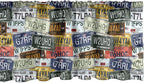 Ambesonne Vintage Window Valance, Original Retro Style License Plates Personalized Creative Travel Vacation, Curtain Valance for Kitchen Bedroom Decor with Rod Pocket, 54" X 18", Green Blue Yellow