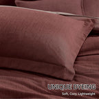 Monbix Full Size Comforter Set, Dark Red Bedding Comforter for Full Size Bed Set Reversible, Bedding Sets Full 7 Pieces, Cationic Dyeing Bed in a Bag with Comforter, Sheets, Pillowcases & Shams