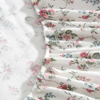 Laura Ashley - Flannel Sheets Twin Size, Anti-Pilling & Wrinkle Resistant Cotton, Touchably Soft for All-Season Comfort - Bed Sheets with Matching Pillowcase & Fitted Sheet (Le Fleur Pink)