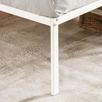 Best Price Mattress 18 Inch Metal Platform Bed Frame, Heavy Duty Steel Slats, White, Twin