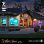 SYLVANIA Wifi LED Smart Light Bulb, 65W Equivalent Full Color and Tunable White BR30, Dimmable, Compatible with Alexa and Google Home Only - 4 Count (Pack of 1) (75688)