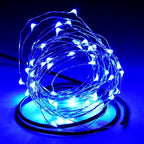 Karlling USB Plug in LED Fairy Lights,5 Packs of 50 LED Bulbs 16 Ft Silver Wire Waterproof Starry String Lights for Bedroom Patio Garden Party Wedding Commercial Lighting (Blue)