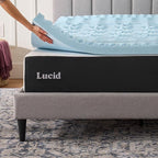 LUCID Gel Infused Memory Foam Mattress Topper – 3 Inch Mattress Topper – 5 Comfort Zones Relieve Pressure – CertiPUR-US Certified Foam - Twin
