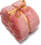 Chanasya Healing Warm Hugs Gift Throw Blanket - Sympathy Gift Breast Cancer Chemo Survivor Get Well Caring Gifts - Comfort Pink Gift Blanket for Love Support Women Grandma Friend - Rosetan