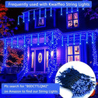 Kwaiffeo Blue Icicle Lights for Outside, Waterproof 40 Tubes LED Meteor Shower Lights for Christmas Halloween Decor Yard Lawn, Equivalent to 5 Sets of 8-Tubes
