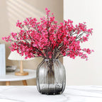 JAKY-Global 12pcs Babys Breath Artificial Flowers Gypsophila Bouquet Bulk Fake Spring Silk Small Flowers Real Touch Faux Floral for Home Bedroom Kitchen Garden Wedding Christmas Party DIY Decor (Rose)