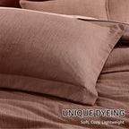 Monbix Full Size Comforter Set, Terracotta Bedding Comforter for Full Size Bed Set Reversible, Bedding Sets Full 7 Pieces, Cationic Dyeing Bed in a Bag with Comforter, Sheets, Pillowcases & Shams