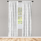Ambesonne Geometric Window Curtains, Continuous Pattern with Abstract Concave Shapes and Triangles Print, Lightweight Decor 2-Panel Set with Rod Pocket, Pair of - 28" x 95", Charcoal Grey and White