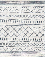 SAFAVIEH Arizona Shag Collection Area Rug - 10' x 14', Ivory & Slate, Moroccan Design, Non-Shedding, 1.6-inch Thick, Ideal for High Traffic Areas in Living Room, Bedroom (ASG741M-10)
