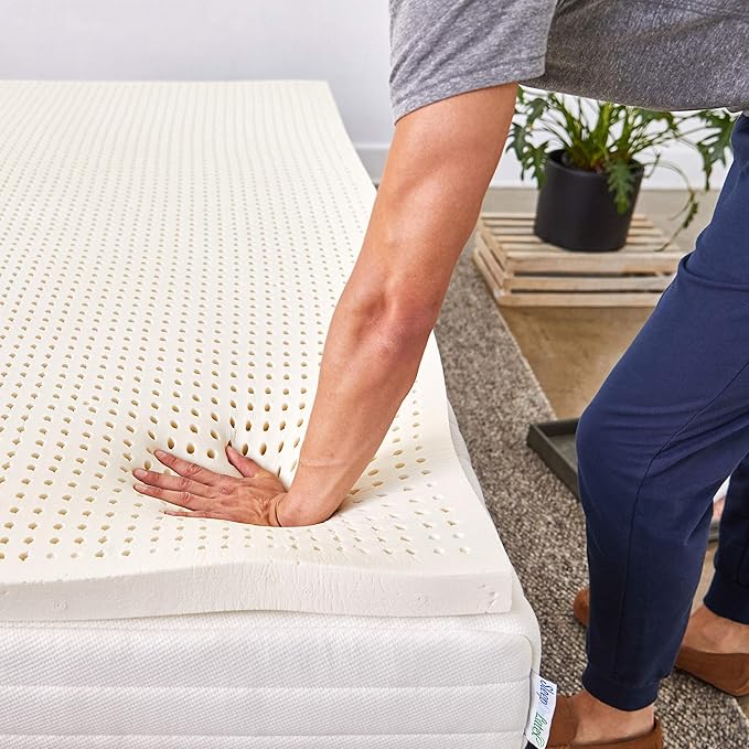 Pure Green Natural Latex Mattress Topper - Medium Firmness - 3 Inch - Twin Size (GOLS Certified Organic)