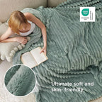 Bedsure GentleSoft Large Fleece Blanket for Bed - Cozy Soft Throw Blankets for Women, Cute Large Throws for Girls, Sage Green, 120x120 Inches