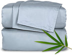 Twin Sheets by Pure Bamboo, Genuine 100% Organic Viscose Derived from Bamboo Bed Sheet Set, Luxuriously Soft & Cooling, Double Stitching, Lifetime Quality Promise (Twin, Sterling Blue)