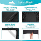 DREAMCARE Sheets Full Size Bed - Cooling Bed Sheets - 6pcs Set - Full Sheet Set - Full Size Sheets - Full Size Sheet Sets Soft & Long Lasting 100% Fine Brushed Polyester with Side Pocket - Black