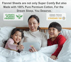 RUVANTI Flannel Sheets Full Size - 100% Cotton Double Brushed Bed Sheets Set, Deep Pockets 16 Inches, All Seasons Breathable & Extra Soft Full Sheets, Warm & Cozy, 4 Piece, Teal Plaid