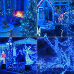 Hopolon Blue Christmas Lights, 13Feet 50Count UL Certified String Light, Pack of 2 Sets Incandescent Mini Lights for Indoor Outdoor Christmas Tree Garland Halloween Party Festival Decor,Blue