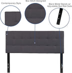 Flash Furniture Bedford Tufted Upholstered Full Size Headboard in Dark Gray Fabric