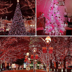 Connectable 240LED 88Ft 13Modes Christmas String Lights Outdoor Indoor | Extendable Green Wire Red & White Christmas Tree Lights with Timer | Twinkle Fairy Light Plug in for Xmas Tree (Red & White)