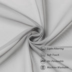 Chyhomenyc Light Grey Sheer Curtains 96 inches Long 2 Panels, Light Filtering Soft Airy Solid Elegant Voile Window Treatment Drapes for Bedroom Living Room Wedding Party Decor, 42 Wx96 L, 8FT L