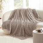Bedsure GentleSoft Mocha Meringue Fleece Blanket for Couch - Cozy Soft Blankets for Women, Cute Small Throws for Girls, 50x70 Inches