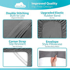 DREAMCARE Queen Sheet Set – 6 pcs Cooling Bed Sheets – up to 21” Deep Pocket Queen Sheets Set – 2500 Supreme Collection – Extra Soft 100% Brushed Microfiber Hotel Luxury with Side Pocket – Gray
