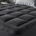 Ultra Soft Twin XL Size Mattress Topper - Viscose Made from Bamboo Pillow Top Mattress Pad for Back Pain Relief - Naturally Cooling for Hot Sleepers, Black