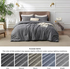 Bedsure King Size Comforter Set - Charcoal Grey Soft Bedding for All Seasons, Cationic Dyed Bed Set, 3 Pieces, 1 King Size Comforter (104"x90") and 2 Pillow Shams (20"x36"+2")