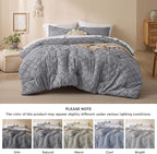 Bedsure California King Comforter Set - Grey Comforter, Boho Tufted Shabby Chic Bedding for Kids, 3 Pieces Vintage Farmhouse Bed Set for All Seasons, Fluffy Soft Bedding with 2 Pillow Shams