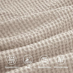 Bedsure Cotton Duvet Cover Set - 100% Cotton Waffle Weave Beige Duvet Cover Oversized King Size, GentleSoft™ and Breathable Bedding Set for All Season, 3 Pieces, 120"x98"