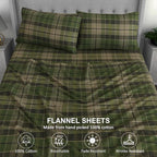 RUVANTI Flannel Sheets Twin Size - 100% Cotton Double Brushed Twin Sheets Set, Deep Pockets 16 Inches, All Seasons Breathable & Extra Soft Bed Sheets, Warm & Cozy, 3 Piece, DNA Plaid