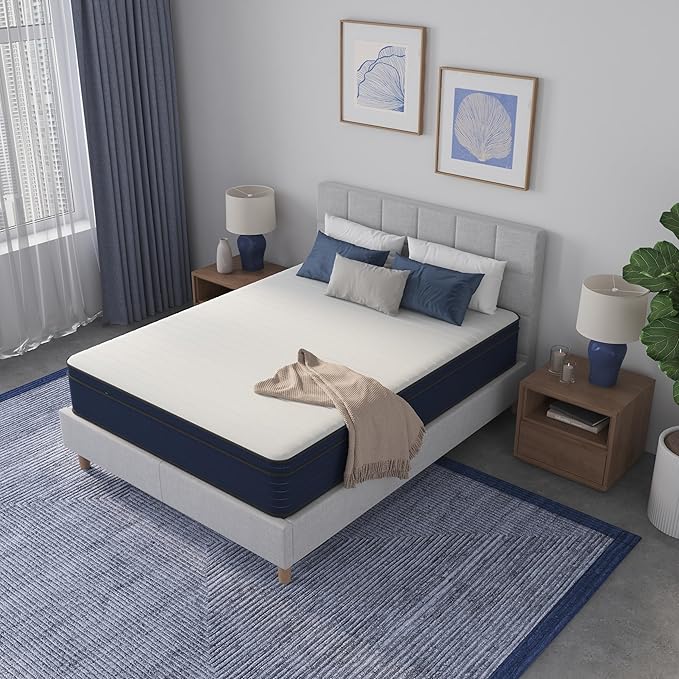 NapQueen King Size, 12 Inch New Victoria Hybrid Cooling Gel Infused Pocket Spring and Memory Foam Mattress, Bed in a Box, CertiPUR-US Certified
