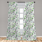 Ambesonne Cactus Curtains, Cartoon Style Inspired Drawing of Hedgehog Animals Saguaro and Prickly Pear, Window Treatments 2 Panel Set for Living Room Bedroom, Pair of - 28" x 84", White Green