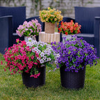 Artificial Flowers for Outdoors Fake Plants - 16 Bundles Faux Outside Greenery Boxwood No Fade Plastic Shrubs Fall Decor Farmhouse Home Garden Thanksgiving Mums (Red)