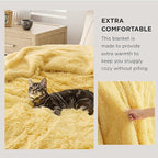 Bedsure GentleSoft Fuzzy Sherpa Faux Fur Twin Blanket Yellow Cozy Gifts for Women Men, Soft Fleece Plush Warm Thick Blanket Twin Size for Bed, Couch, Room Dorm Essentials Yellow Decor Gifts, 60x80