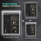 28x36 Inch Led Mirror for Bathroom with Front Light and Backlit, Dimmable Anti Fog Wall Bathroom Mirror with Led Lights, Water Proof, Decor Vanity Mirror