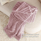 Bedsure GentleSoft Pink Fleece Blanket for Couch - Cozy Soft Blankets for Women, Cute Small Throws for Girls, Pink Decor Gifts for Home Room Office, 50x60 Inches