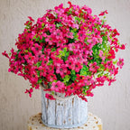 Artificial Flowers for Outdoors Fake Plants - 16 Bundles Faux Outside Greenery Boxwood No Fade Plastic Shrubs Fall Decor Farmhouse Home Garden Thanksgiving Mums (Red)