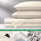 California King Sheets by Pure Bamboo, Genuine 100% Organic Viscose Derived from Bamboo Bed Sheet Set, Soft & Cooling, Double Stitching, Lifetime Quality Promise (California King, Ivory)