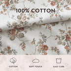 Laura Ashley - Flannel Sheets Full Size, Anti-Pilling & Wrinkle Resistant Cotton, Touchably Soft for All-Season Comfort - Bed Sheets with Matching Pillowcases & Fitted Sheet (Le Fleur Orange)