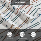 Eddie Bauer - Full Sheets, Cotton Flannel Bedding Set, Brushed For Extra Softness, Cozy Home Decor (Ski Line White, Full)