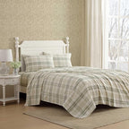 Laura Ashley - Flannel Sheets Twin Size, Anti-Pilling & Wrinkle Resistant Cotton, Touchably Soft for All-Season Comfort - Bed Sheets with Matching Pillowcase & Fitted Sheet (Mulholland Plaid Green)