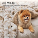 Bedsure GentleSoft Sherpa Fluffy Blanket Queen Size for Bed - Fleece Warm and Cozy for Women Gift, Plush & Fuzzy Faux Fur Christmas Blanket for Couch, Sofa Decor, Tie Dye Design, Beige, 90x90 Inches