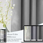 NICETOWN Faux Linen Light Grey Blackout Curtains 84 inches Long for Living Room - Privacy Panels for Bedroom, Modern Farmhouse Style Easy Care Grommet Top, 2 Panels, W52 by L84