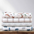 Eddie Bauer- Twin XL Sheet Set, Cotton Flannel Bedding Set, Brushed for Extra Softness, Cozy Home Décor (Bear Mountain Grey, Twin XL)