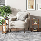 TUTOTAK Small Narrow Side Table with Charging Station, Skinny End Table for Small Spaces, Slim Nightstand with USB Ports and Outlet, Sofa Beside Table with Wheels, Rustic Brown TB01BB047C