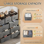 WLIVE 9-Drawer Dresser, Fabric Storage Tower for Bedroom, Hallway, Entryway, Closet, Tall Chest Organizer Unit with Fabric Bins, Steel Frame, Wood Top, Easy Pull Handle, Dark Grey