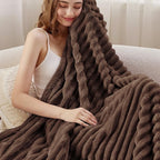 Bedsure GentleSoft Fondue Fudge Fleece Blanket for Couch - Cozy Soft Blankets for Women, Cute Small Throws for Girls, 50x60 Inches