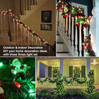 Brizled Red & Green Christmas Lights, 33ft 100 LED Christmas String Lights, 120V UL Certificated Xmas Tree Light Connectable, Mini Xmas Light Set Indoor Outdoor for Holiday Tree Party Home Decor