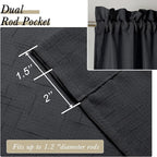 Aiyufeng Faux Black Sheer Curtains 54 Inch Length 2 Panel Set, Fresh Farmhouse 54 Inch Long Sheer Linen Look Airy & Lightweight Elegant Window Treatments for Bedroom/Kitchen, 30Wx54L inch