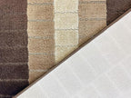 Custom Size Modern Geometric Pattern Carpet Runner Rug for Hallways, Slip Resistant Latex Rubber Backed, 31 inch Wide X Customized Length, Squares Brown, 31 inch X 25 feet
